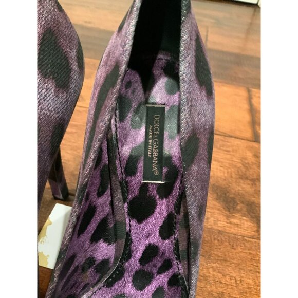 Dolce & Gabbana Purple & Black Animal Print High Heels, Size 8 (US), 38 (EUR) - Picture 4 of 9